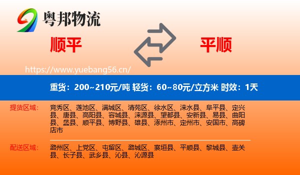顺平到平顺县物流专线名片