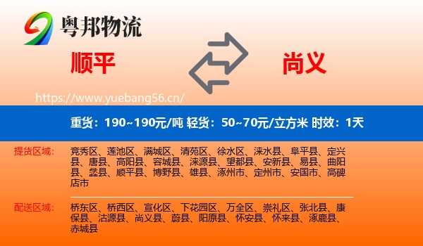 顺平到尚义县物流专线名片