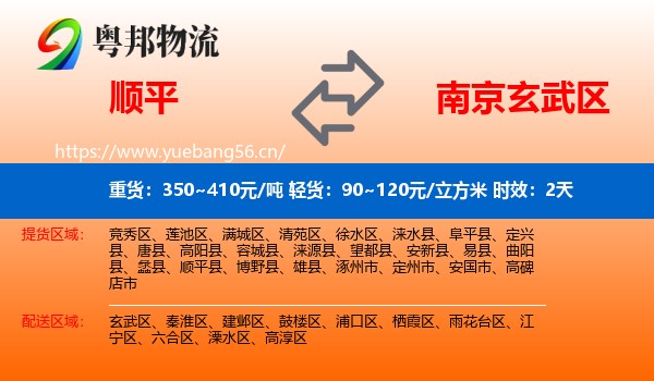 顺平到玄武区物流专线名片