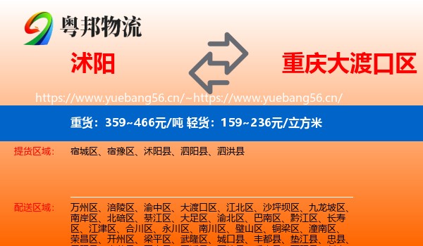 沭阳到大渡口区物流