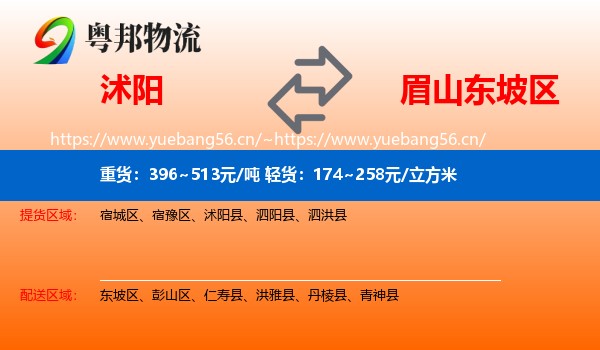 沭阳到东坡区物流