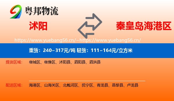 沭阳到海港区物流