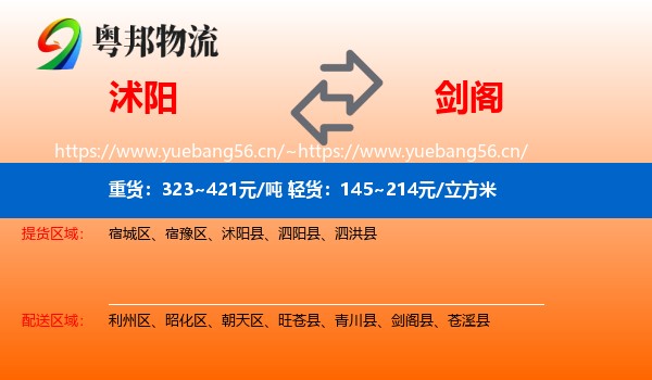 沭阳到剑阁县物流