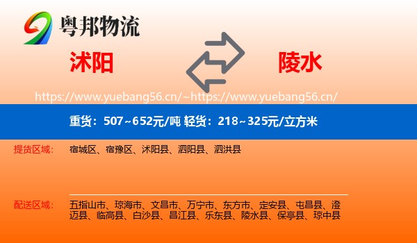 沭阳到陵水县物流