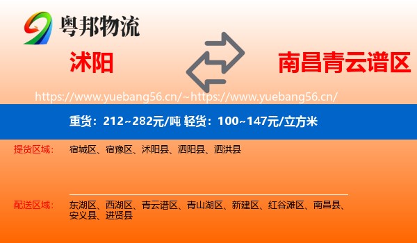 沭阳到青云谱区物流