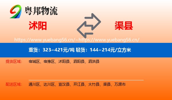沭阳到渠县物流