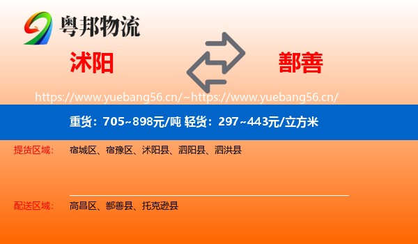 沭阳到鄯善县物流