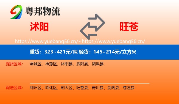 沭阳到旺苍县物流
