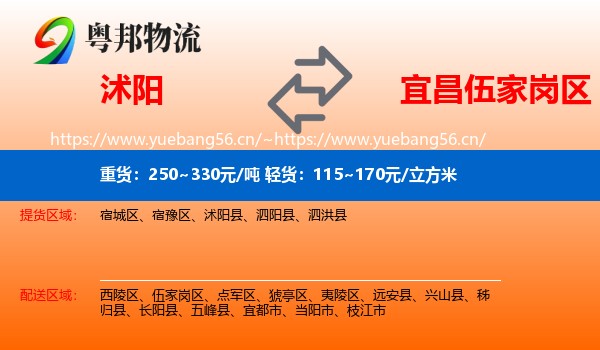 沭阳到伍家岗区物流
