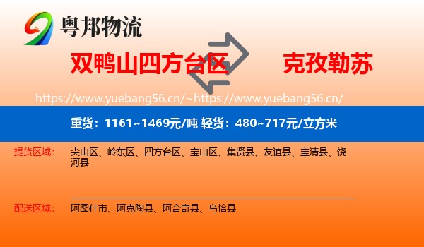 双鸭山四方台区到克孜勒苏物流