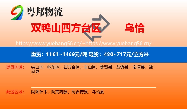 双鸭山四方台区到乌恰县物流