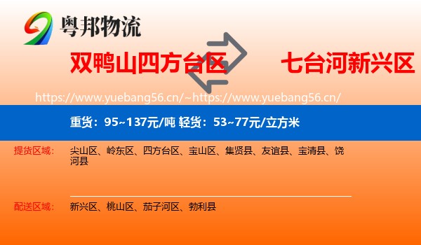 双鸭山四方台区到新兴区物流
