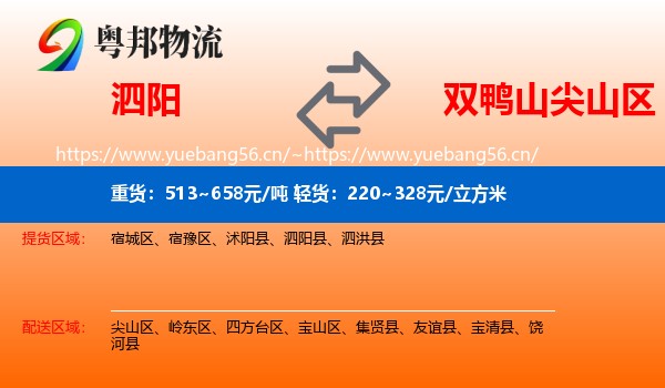 泗阳县到尖山区物流专线