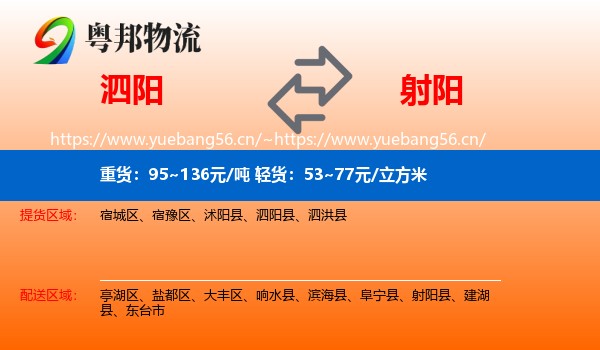 泗阳到射阳县物流