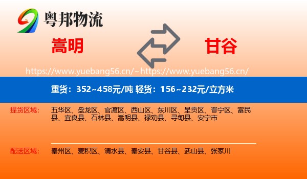 嵩明到甘谷县物流