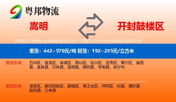 嵩明到鼓楼区物流