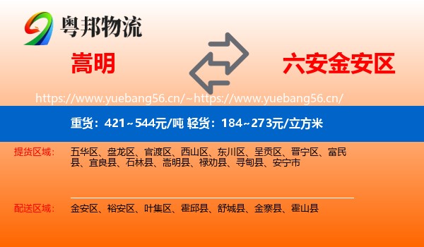 嵩明到金安区物流