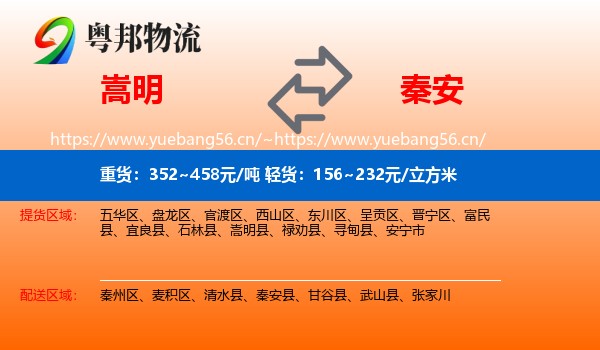 嵩明到秦安县物流