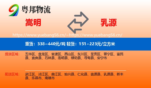 嵩明到乳源县物流