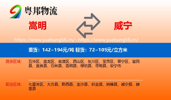 嵩明到威宁县物流