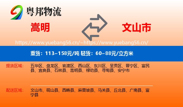 嵩明到文山市物流