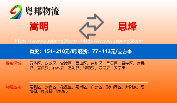 嵩明到息烽县物流