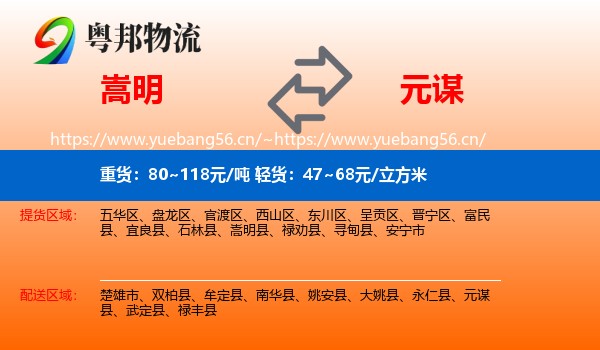 嵩明到元谋县物流