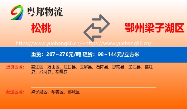 松桃到梁子湖区物流