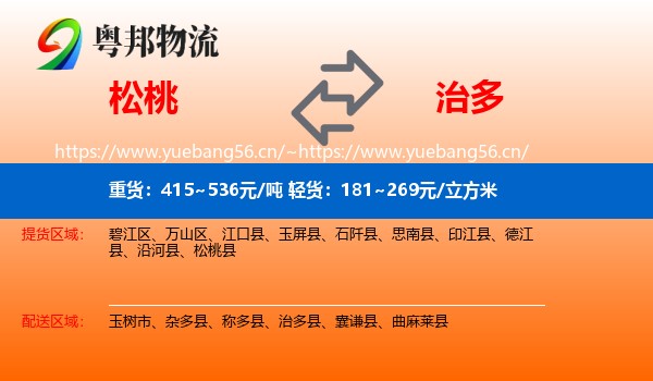 松桃到治多县物流