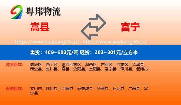 嵩县到富宁县物流