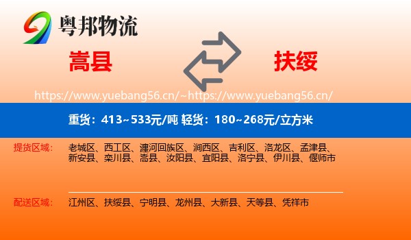 嵩县到扶绥县物流