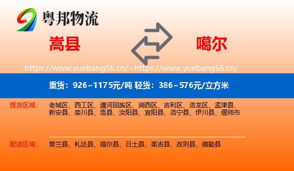 嵩县到噶尔县物流