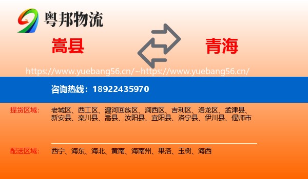 嵩县到青海物流