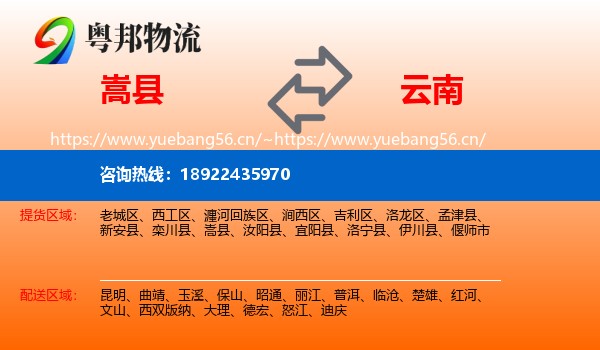 嵩县到云南物流