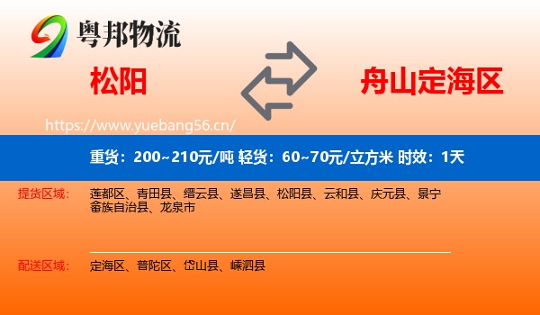 松阳到定海区物流专线名片