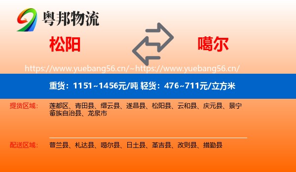 松阳到噶尔县物流