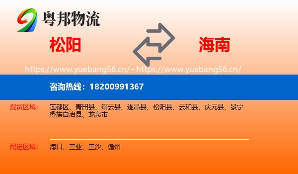 松阳县到海南物流专线