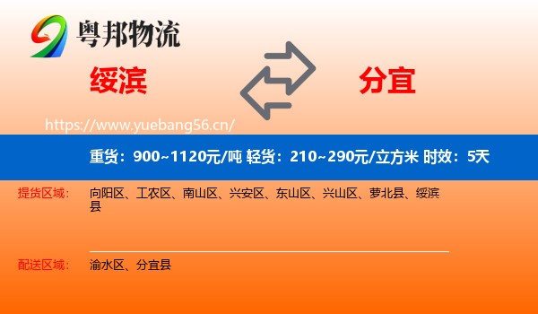 绥滨到分宜县物流专线名片