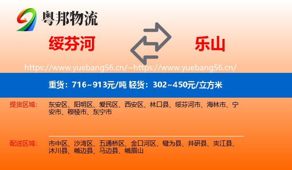 绥芬河到乐山物流