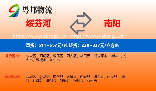 绥芬河到南阳物流