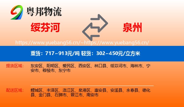 绥芬河市到泉州物流专线