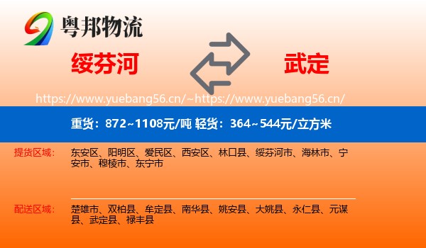 绥芬河到武定县物流