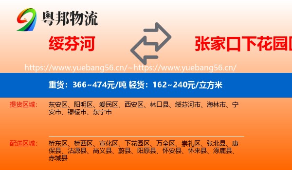 绥芬河到下花园区物流