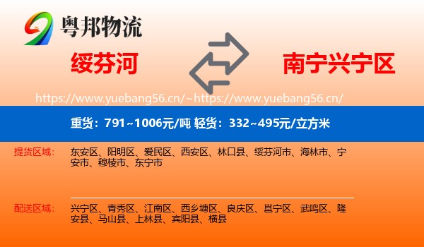 绥芬河到兴宁区物流