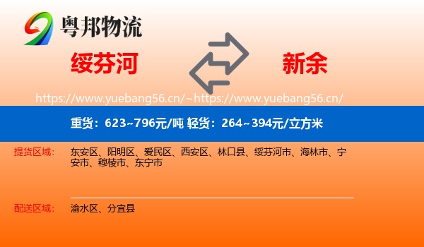 绥芬河市到新余物流专线