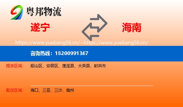 遂宁到海南物流