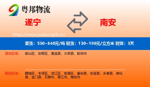 遂宁到南安市物流专线名片