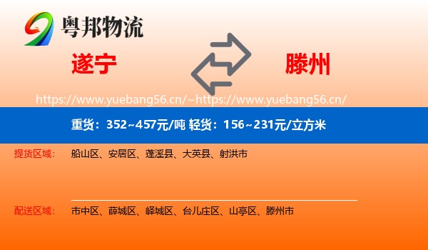 遂宁到滕州市物流