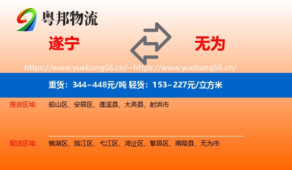 遂宁到无为市物流