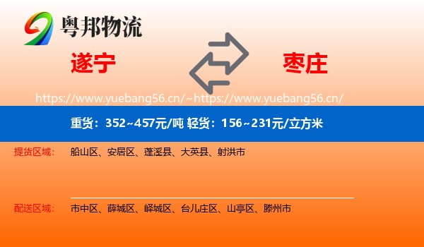 遂宁到枣庄物流